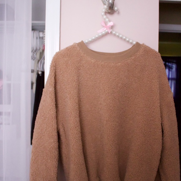 shein teddy crew neck sweatshirt - Picture 6 of 7
